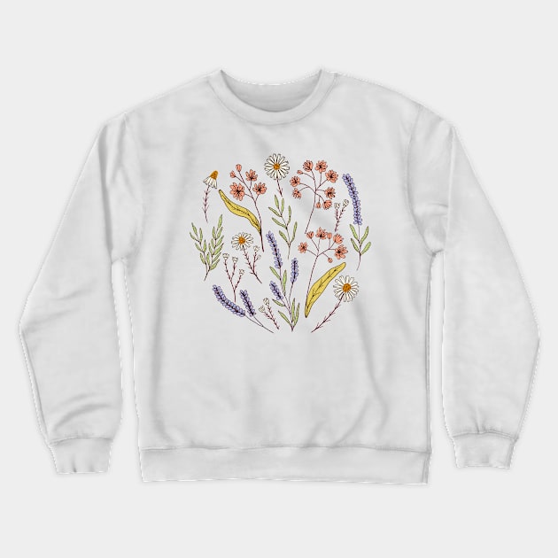 Bedtime tea calming herbs in pink Crewneck Sweatshirt by Natalisa